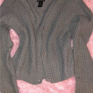 Wet Seal Gray Button-Up Cardigan